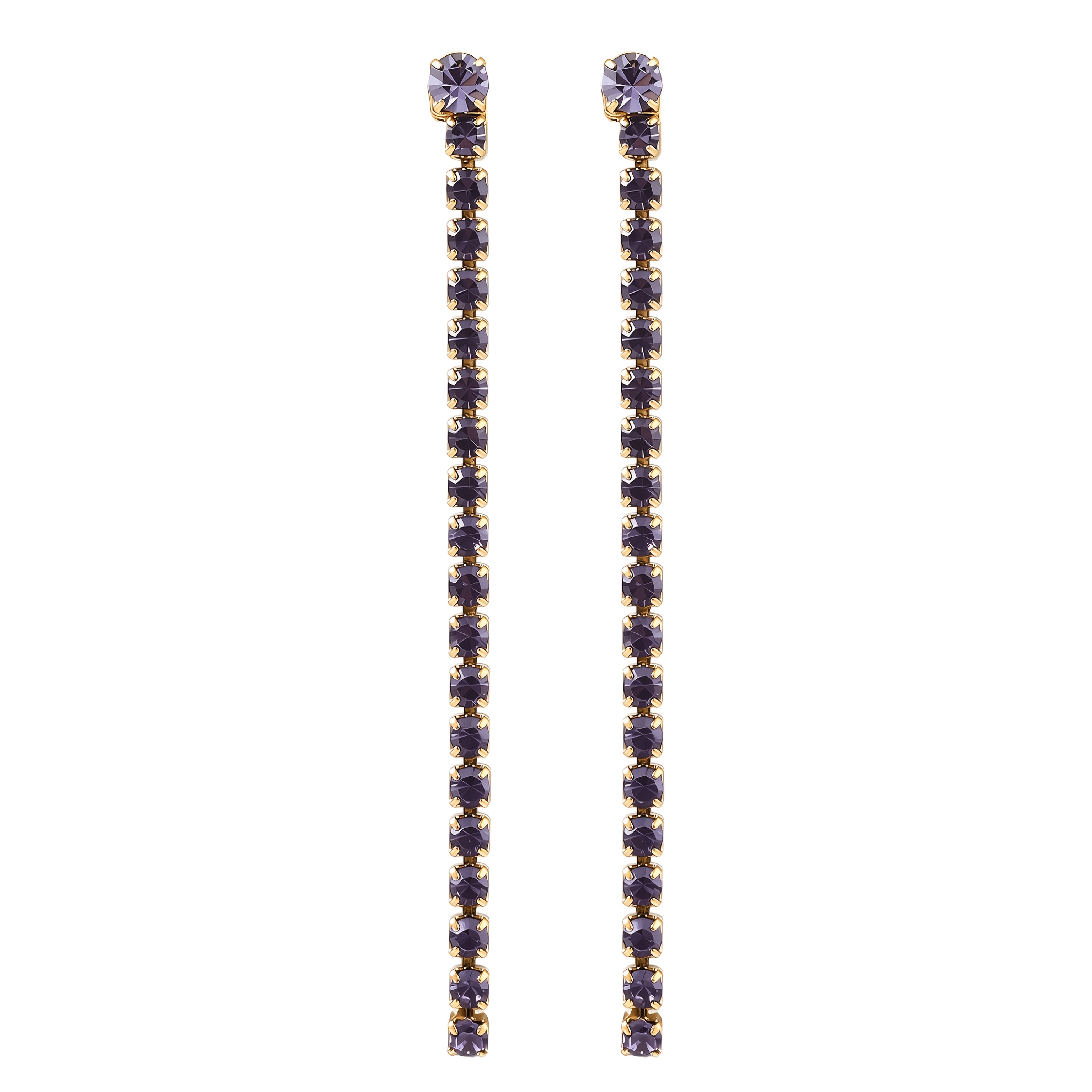 Women's Trendy Long Tassel Zirconia Stud Earrings, 12 Colors Available